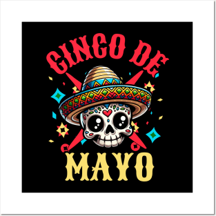 Cinco De Mayo Skull Posters and Art